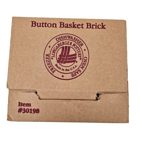 Longaberger Button Basket Warmer Brick Terracotta 30198 Weave Pattern New - Picture 7 of 10